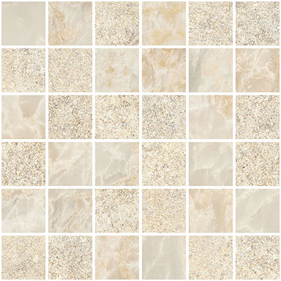 Мозаика Marble-Stone Кремовый Матовый-Лаппато Ректификат (5х5) 30х30