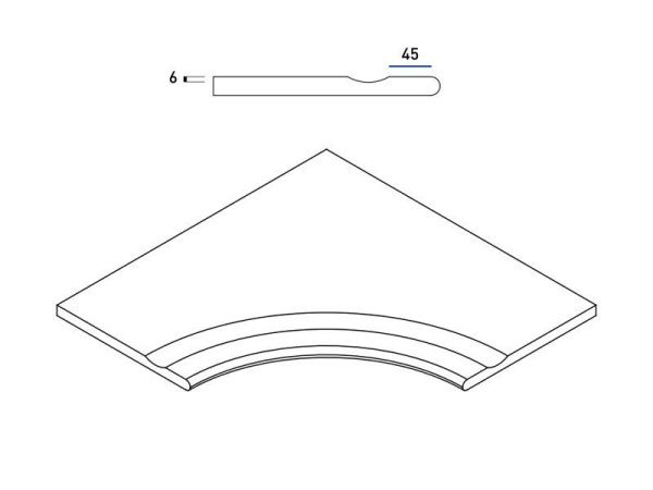Бортик Эверстоун Дезерт с выемкой угл.закругленный 30 Х2 60х60