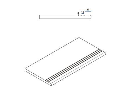 Ступень Дистрикт Эмеральд закругленная грип Х2 30*60