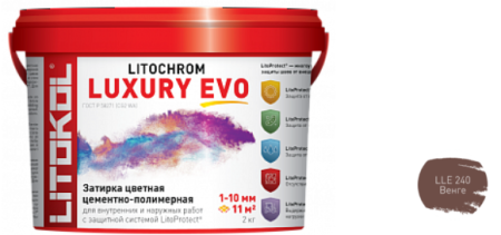 Полимерно-цементная затирка LITOCHROM LUXURY EVO LLE.240 венге ведро 2 кг