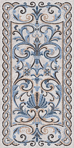 Керамогранит Мозаика синий декорированный лаппатированный 119,5х238,5